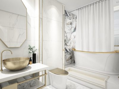 Łazienka w stylu glamour - pomysły na wykończenie wnętrza