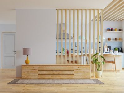 Ścianka działowa drewniana, czyli lamele w otwartym salonie